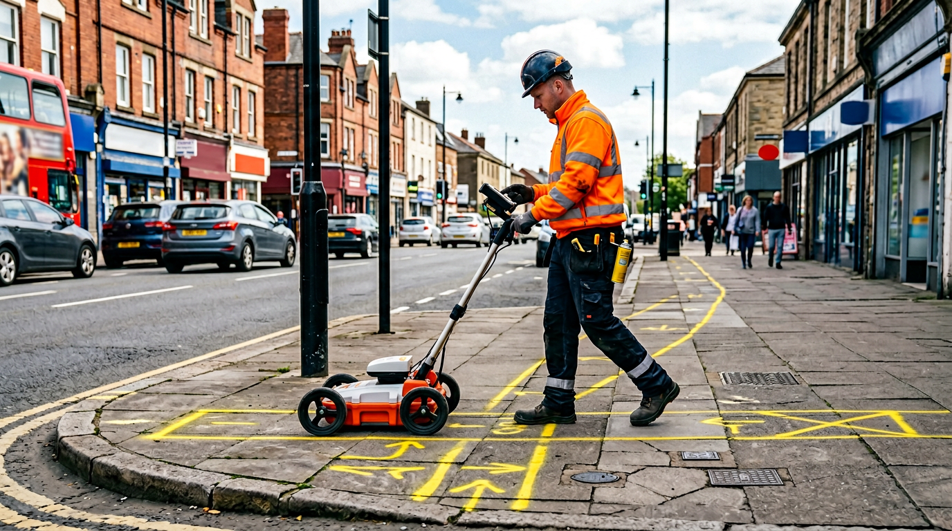 Utility survey before excavation in Chiswick